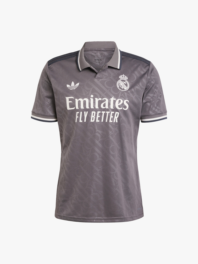 Maillot Third Real Madrid 2024/2025 gris anthracite, col polo rétro, réduction DNZ - Maxikits